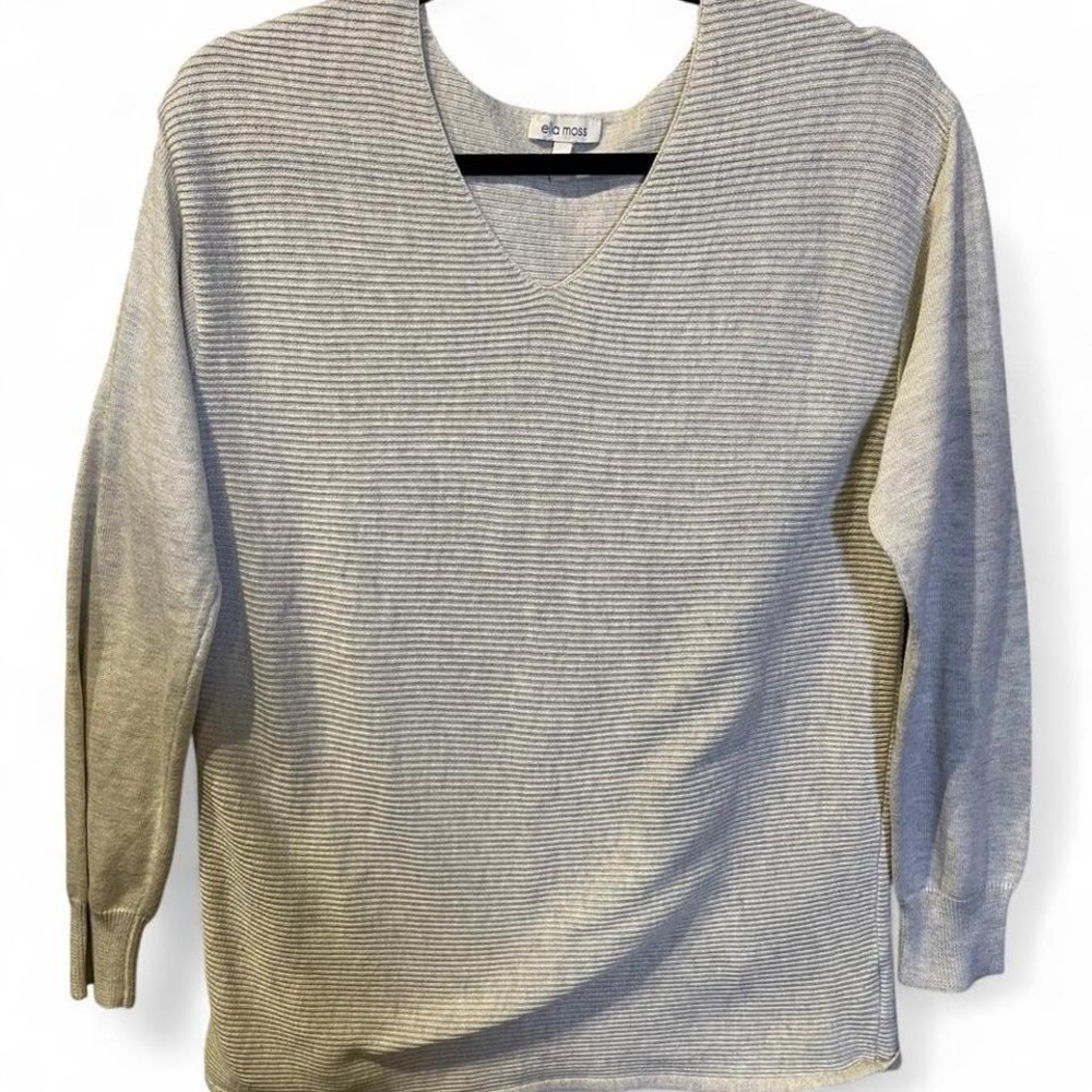 Tan Ella Moss comfortable cozy loungewear textured‎ heathered top women's small